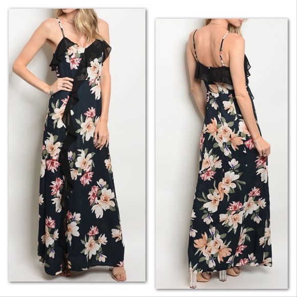*CLEARANCE* Floral Chiffon Resort Maxi Dress - Picture 3 of 8